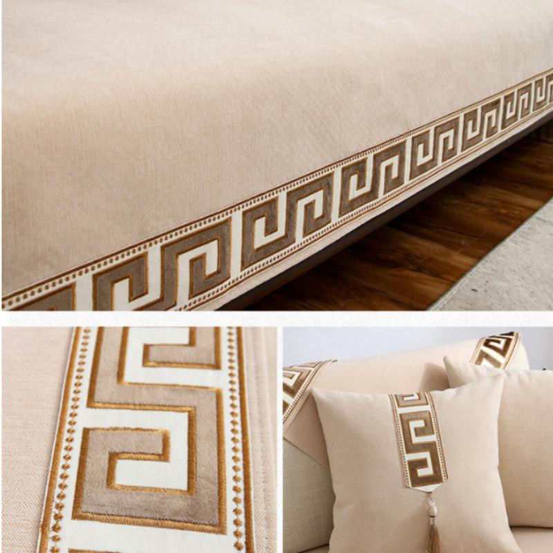 XIFEI Sofabezug aus Chenille im chinesischen Stil, rutschfeste Couchkissen-Matte für Sessel und Sofas, Breite: 70 cm, Tiefe: 70 cm - Bild 4