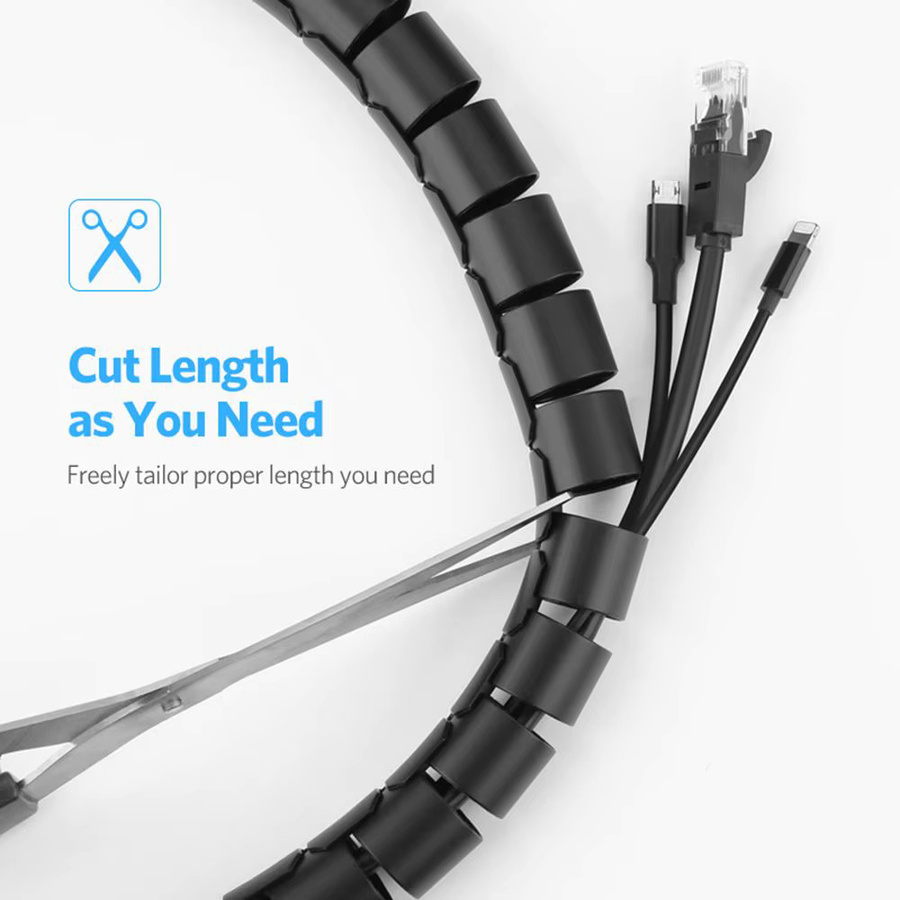 Flexibler Kabel-Organizer als spiralförmiger Kabelschutz in Weiß - Bild 2