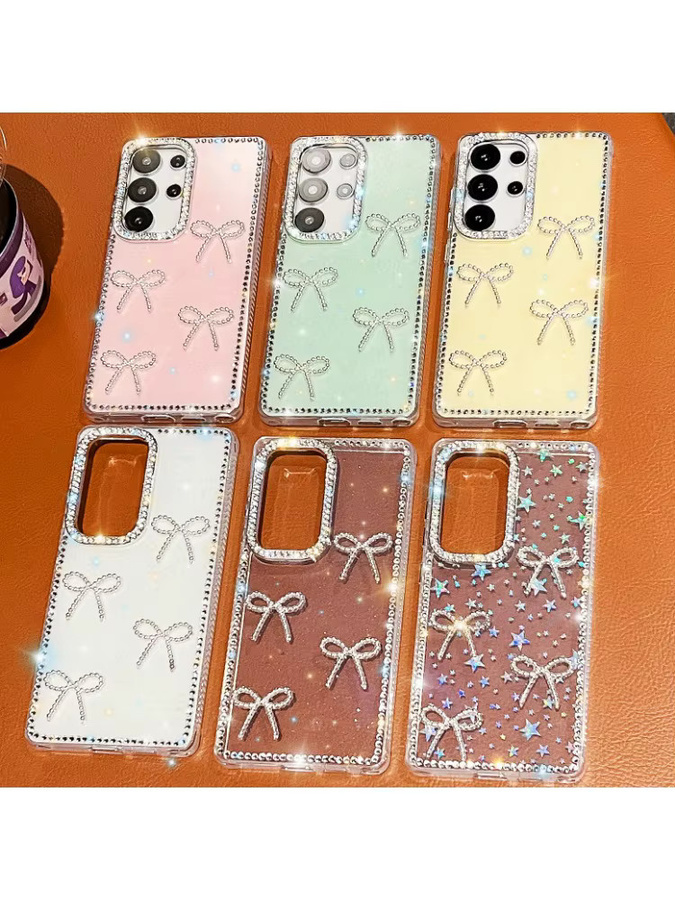 Luxus Schmetterling Handyhülle mit Diamant-Effekt und Glitzer für Samsung Galaxy S23 S24 S25 Ultra A16 A17 A26 A36 A56 A15 A35 A55 in Transparent Multicolour - Bild 2
