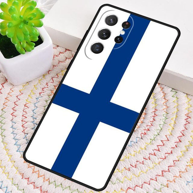 Stoßfeste Handyhülle mit Finnland Flaggenmuster für Samsung Galaxy Note 10 Pro, S26 Ultra, S24 FE, S25, S23, S22 Plus, S21 und S22+ 5G in Weiß - Bild 1