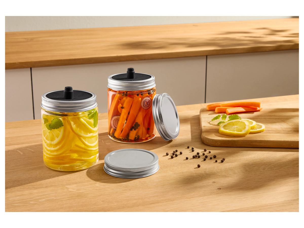SILVERCREST Fermentationsgläser Set mit Glasgewichten, 2er Set, transparent, 0,5 l pro Glas - Bild 2