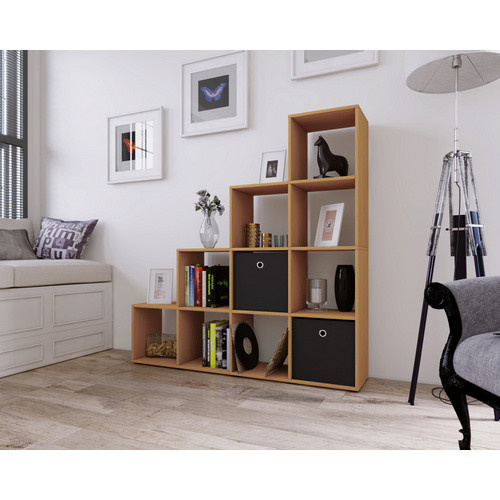 VCM Treppenregal Napoli in Buche braun, 10 Fächer, H x B x T: 139 x 143 x 29 cm - Bild 2