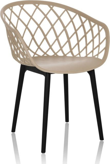 hjh OFFICE Schalenstuhl beige aus Kunststoff ohne Armlehnen im skandinavischen Design - Bild 1