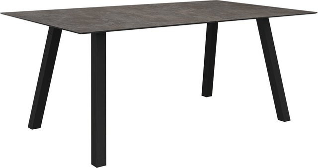 Stern Tisch Interno mit Silverstar 2.0 Stone Tischplatte, Aluminium Vierkantrohr, Farbe Anthrazit, B/T: 180 x 100 cm - Bild 1