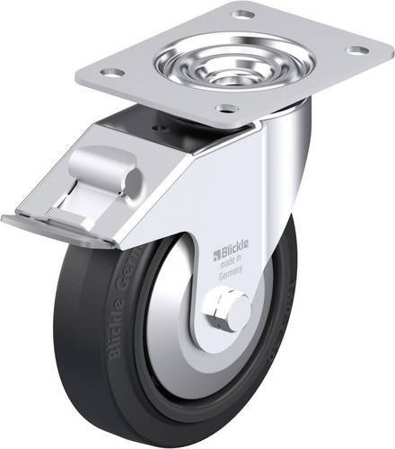 Blickle Stahlblech-Lenkrolle LE-POEV 160XR-FI-FA in Silber, Rad-Durchmesser: 160 mm, Tragfähigkeit: 300 kg - Bild 1