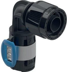 Geberit Übergangswinkel FlowFit mit Masterfix aus Edelstahl, 1/2 Zoll, 90 Grad - Bild 1