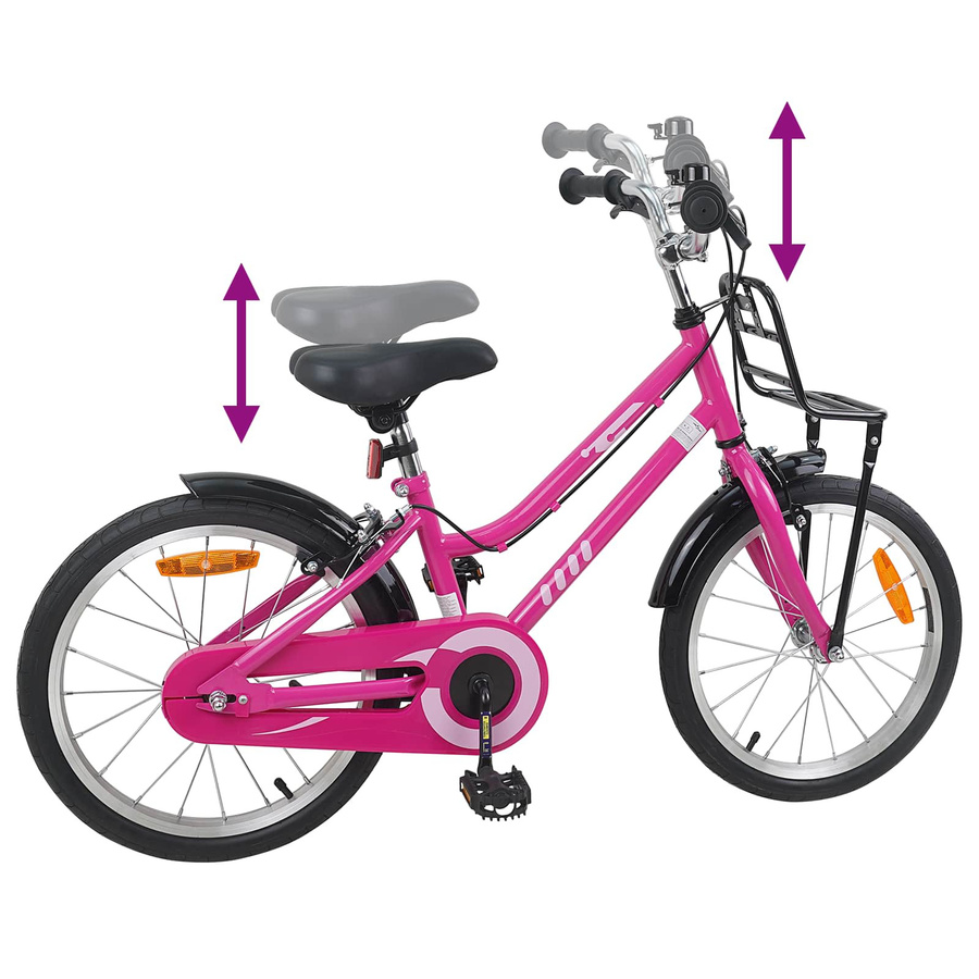 VD Home Furnishing Kinderfahrrad 18 Zoll Rosa und Schwarz - Bild 2