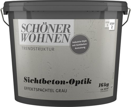 Schöner Wohnen Spachtelmasse Trendstruktur in Sichtbeton-Optik, grau - Bild 1