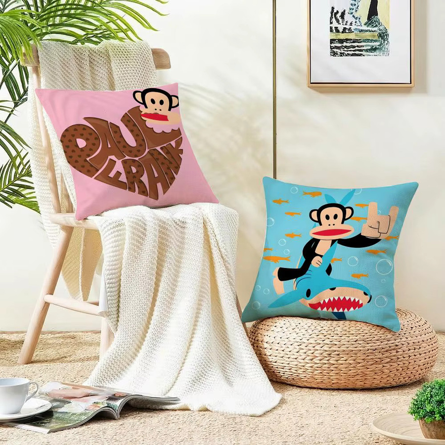 Paul Frank Monkey Kissenbezug aus Leinen, quadratisch, weiß, B/B: 30 x 30 cm - Bild 2