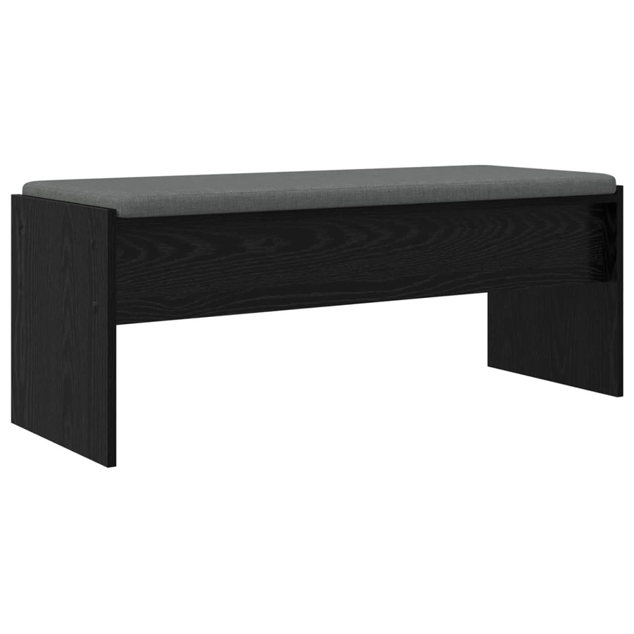 vidaXL Flurbank mit Kissen in Schwarz und Eichen-Optik, B/T/H: 110 x 38 x 40 cm - Bild 2