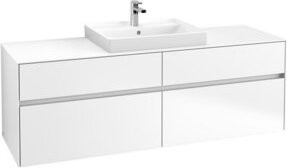 V&B Waschtischunterschrank Collaro in Weiß Matt mit LED 12W, B/T/H: 160 x 54,8 x 50 cm - Bild 1