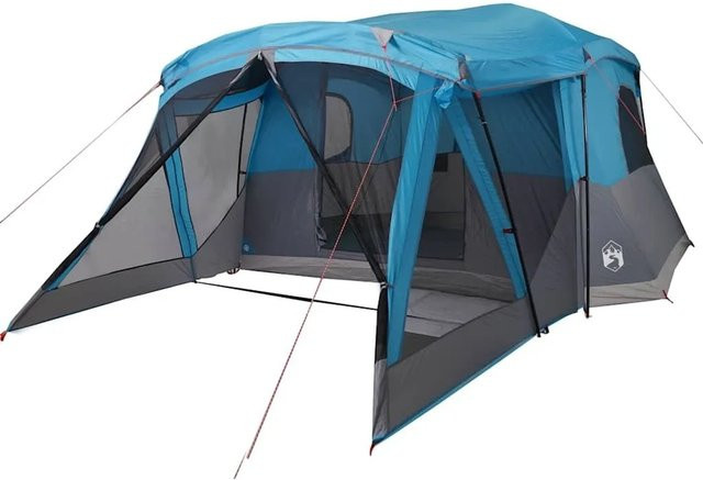 vidaXL Campingzelt mit Vorzelt für 4 Personen in Blau, wasserdicht - Bild 1