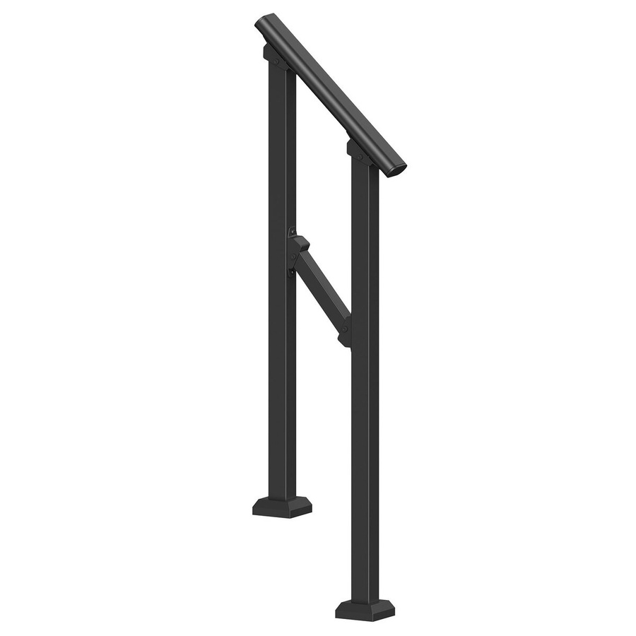 Handlauf für Außenbereiche aus schwarzem Stahl im Vierkantrohr für Senioren, ideal für Veranda und Terrasse - Bild 4