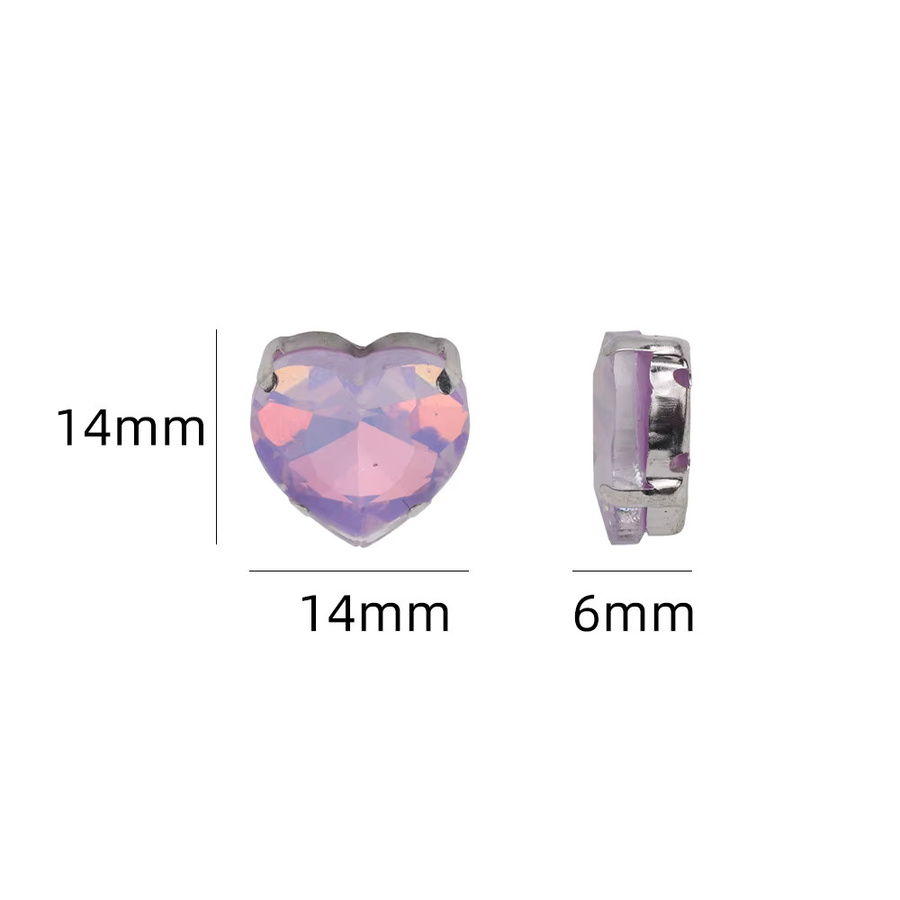 YUANZHIRUN Herz Perlen, Kristallglas, Silber, Unisex - Bild 2