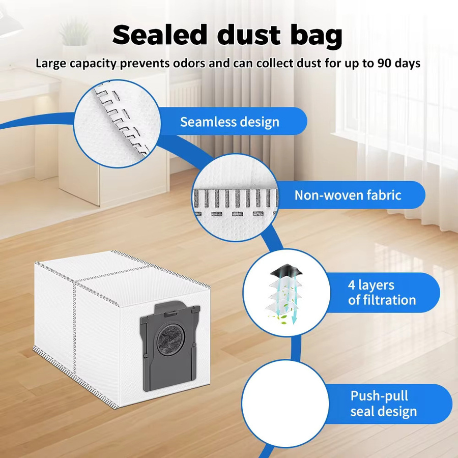 Dreame Staubsaugerbeutel Roboter-Reinigungsset für L40 Ultra, X50 Ultra, X40 Ultra, X30 Ultra, X30 Pro, X40 Pro, L10s Pro Ultra Heat und Mova V50 Ultra - Bild 2