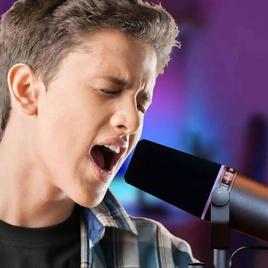 SM7 Mikrofonabdeckung Pop-Filter für Shure SM7B und SM7dB, hochdichter Schaumstoff-Windschutz mit violettem Leuchtring, Schwarz-Violett - Bild 5