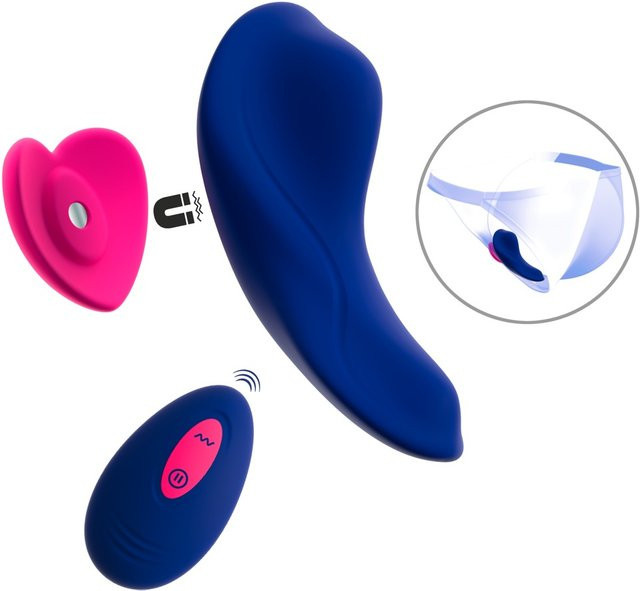 Sweet Smile Panty-Vibrator Heart mit Fernbedienung in Blau - Bild 1