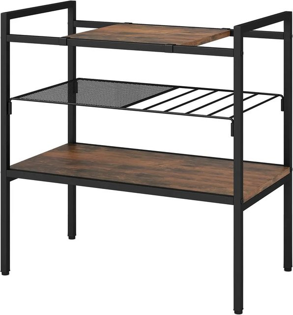 Costway Beistelltisch mit abnehmbarer Platte in Braun, B/T/H: 60 x 33,5 x 61 cm - Bild 1