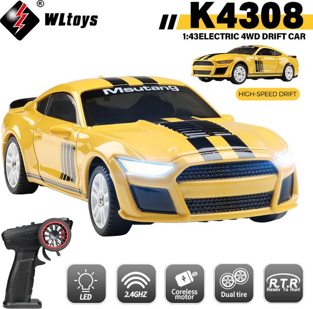 WLtoys K4308 RC Drift Racing Auto, 1:43, mit Led-leuchten, 4WD, High Speed, RTR - Bild 1
