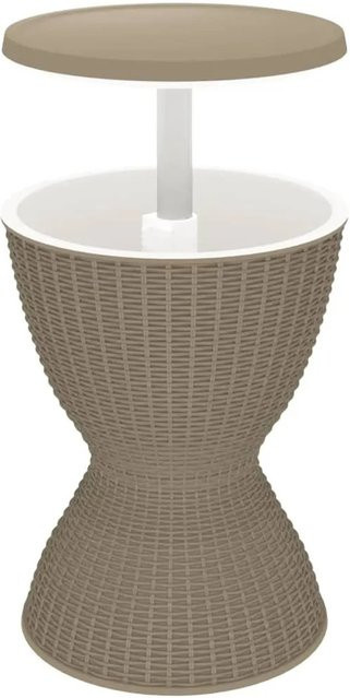 vidaXL 3-in-1 Gartentisch mit Eiskühler in Braun mit Rattan-Optik aus Polypropylen - Bild 1