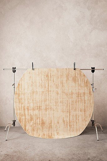 Jotex CELINI runder Florteppich in Beige mit abstraktem Design und rutschfester Unterseite aus Polyester - Bild 1