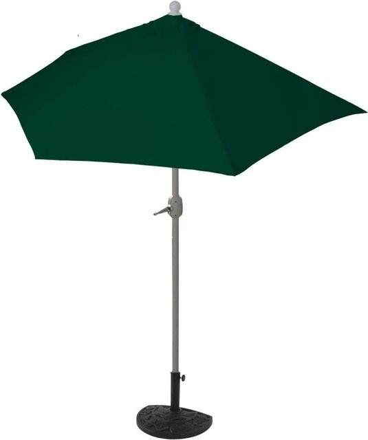 MCW Sonnenschirm Lorca Halbrund Grün mit Ständer, UV 50+ aus Polyester und Aluminium, Breite: 300 cm - Bild 1