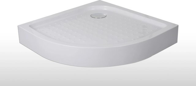 Sanotechnik Duschwannen-Set Viertelkreis aus Acryl in Weiß, B/T: 80 x 80 cm, mit Anti-Slip-Funktion und bodengleichem Einbau - Bild 1