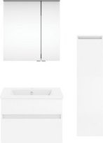 Get2You Badmöbel-Set twenty one, 4-teilig, Weiss, Waschbecken BxHxT: 62 x 1,5 x 51 cm, modern mit LED-Beleuchtung und Spiegelschrank - Bild 1