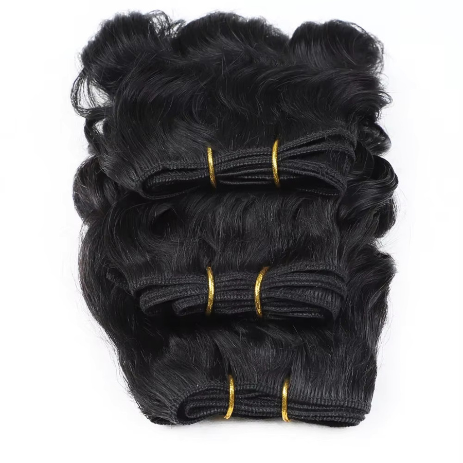 3 Stück kurze lockige Haarweb bündel, 100% Echthaar, Unisex - Bild 3