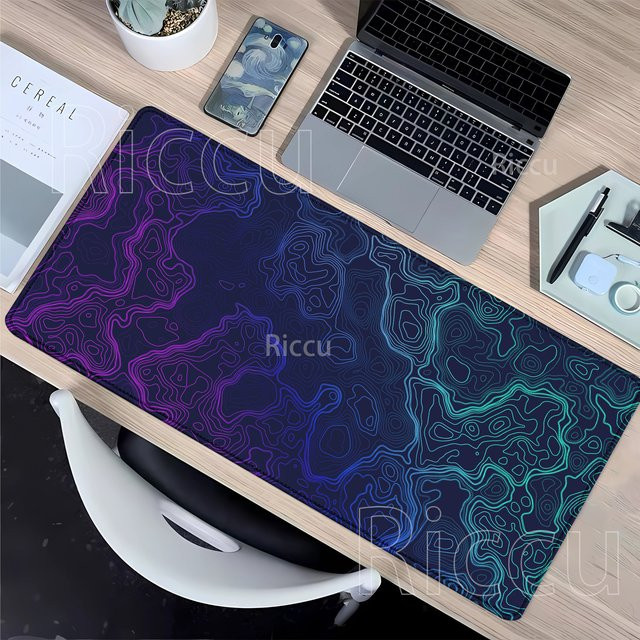 Riccu Strata Liquid Fluid Gaming-Mauspad mit HD-Druck und Overlock-Rand, B/T: 90 x 40 cm, Multicolour - Bild 1