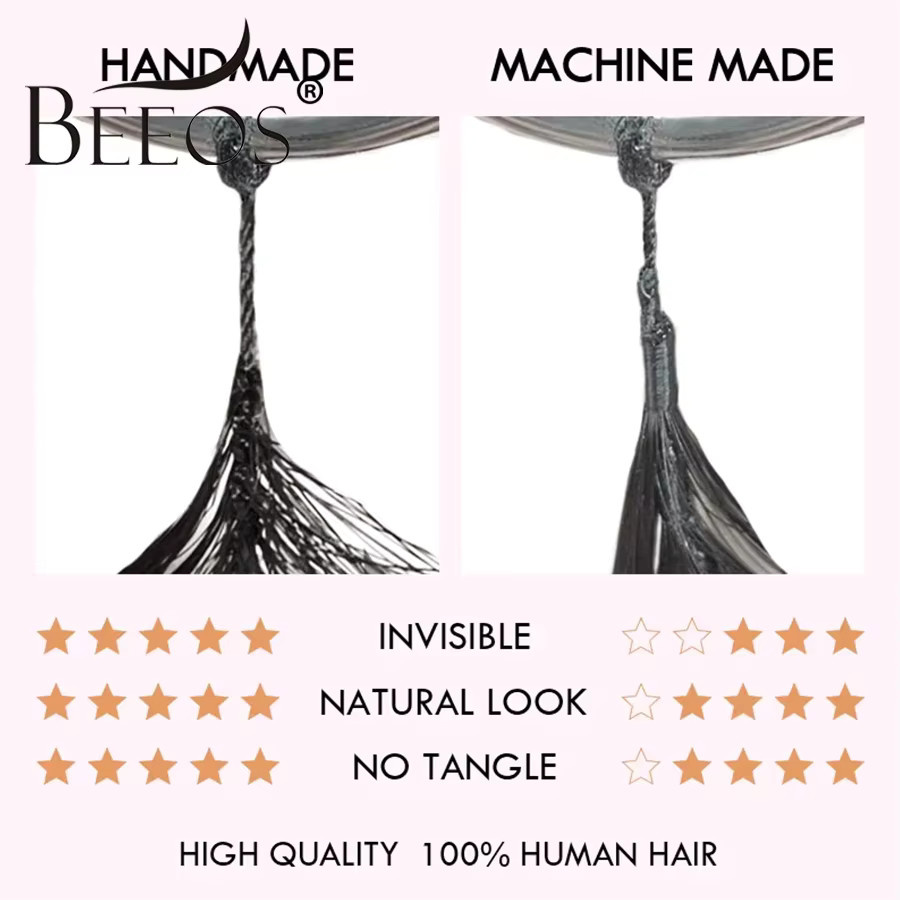BEEOS Deep Wave Echthaar Haarverlängerung, Ombre Braun, 100 % Echthaar - Bild 3