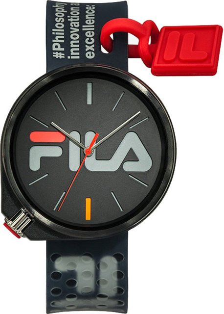 Fila Herrenuhr, Quarz, Kunststoff, 42 mm, Silikon, Schwarz - Bild 1
