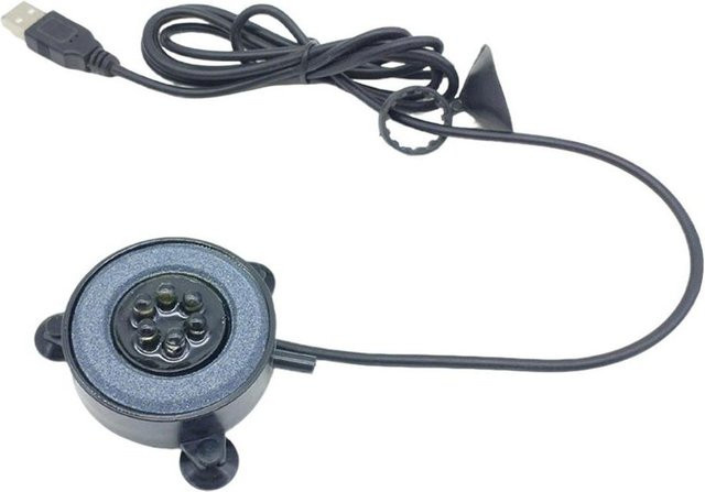 Jingxuan LED Luftsprudler Diffusor für Aquarien, Tauchbare RGB Aquarienleuchte, Grau - Bild 1