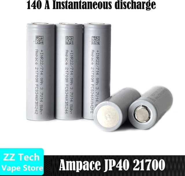 Ampace JP40 21700 Integral Tab Akku 3,7V 4000mAh Grau Hochleistungs-Akkuzelle Klasse A - Bild 1