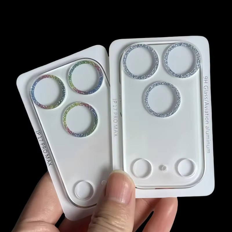 Glitzernder Kamera-Objektivschutz aus gehärtetem Glas für Apple iPhone 17 Pro Max und iPhone 17 air in Silber - Bild 3
