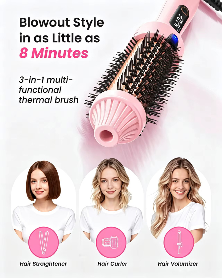 BOPCAL Thermobürste Blowout Boost, 1,5 Zoll, Pink, Unisex - Bild 3