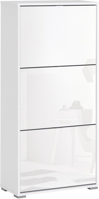HOMCOM Schuhregal modern in Weiß mit 3 Fächern für den Flur, B/T/H: 60 x 26 x 124 cm - Bild 1