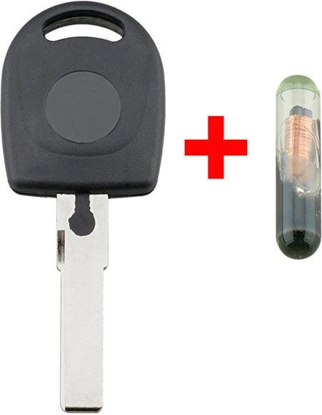 LoveCar Ersatzgehäuse für Autoschlüssel mit ID48-Chip in Schwarz, passend für VW Polo Golf, SEAT Ibiza Leon und SKODA Octavia - Bild 1