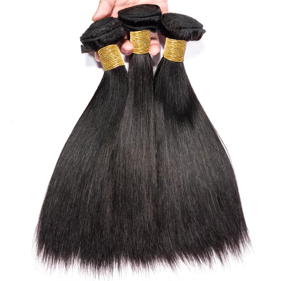 FUGANGXIU Haar Extensions, Indisches Haar, Gerade, Schwarz, Damen - Bild 4