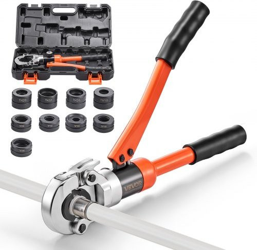 VEVOR Hydraulische Presszange in Orange mit TH16 TH20 TH26 TH32 und V12 V15 V18 V22 V28 Backen für PEX, Aluminium-Kunststoff-Rohre und Edelstahlrohre - Bild 1