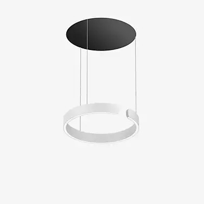 Occhio Mito Sospeso 40 Move Up Pendelleuchte LED mit weiß mattem Kopf und schwarzem Baldachin - Bild 1