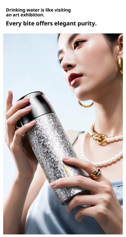Gianxi Isolierte Titan Tasse mit Tee-Wasser-Trennsystem, Silber, 430 ml - Bild 5