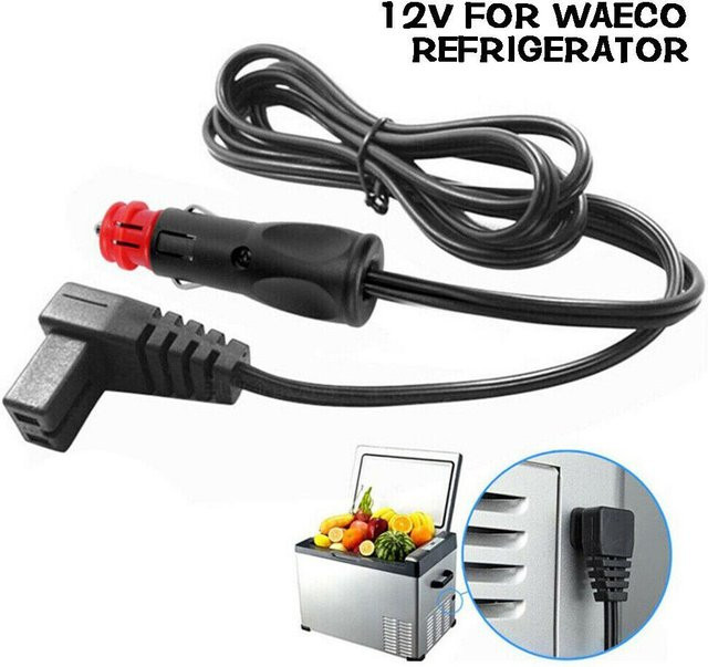 12V DC Stromkabel mit Zigarettenanzünder-Stecker für Auto-Kühlschränke und Gefrierschränke wie Waeco CF25 CF35 CF40 CF50, Schwarz, Länge: 2 m - Bild 1