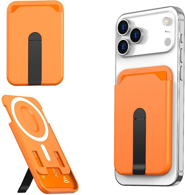 MagSafe Magnetische Brieftasche und Handyhülle mit Kartenhalter und vertikalem Stand für iPhone 17 16 15 Pro Max in Rot - Bild 1