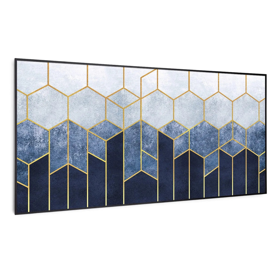 Klarstein Wonderwall Air Art Smart Infrarotheizung mit App-Steuerung, Motiv Blaue Linie, Schwarz, B: 120 cm, H: 60 cm, 700 W - Bild 2