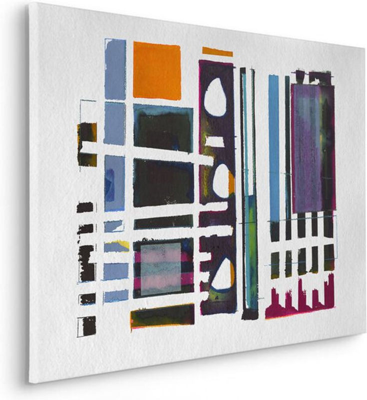Komar Canvasbild Difficult Puzzle - Modernes abstraktes Leinwandbild in Blau und Mehrfarbig - B: 90 cm, H: 60 cm - Bild 1