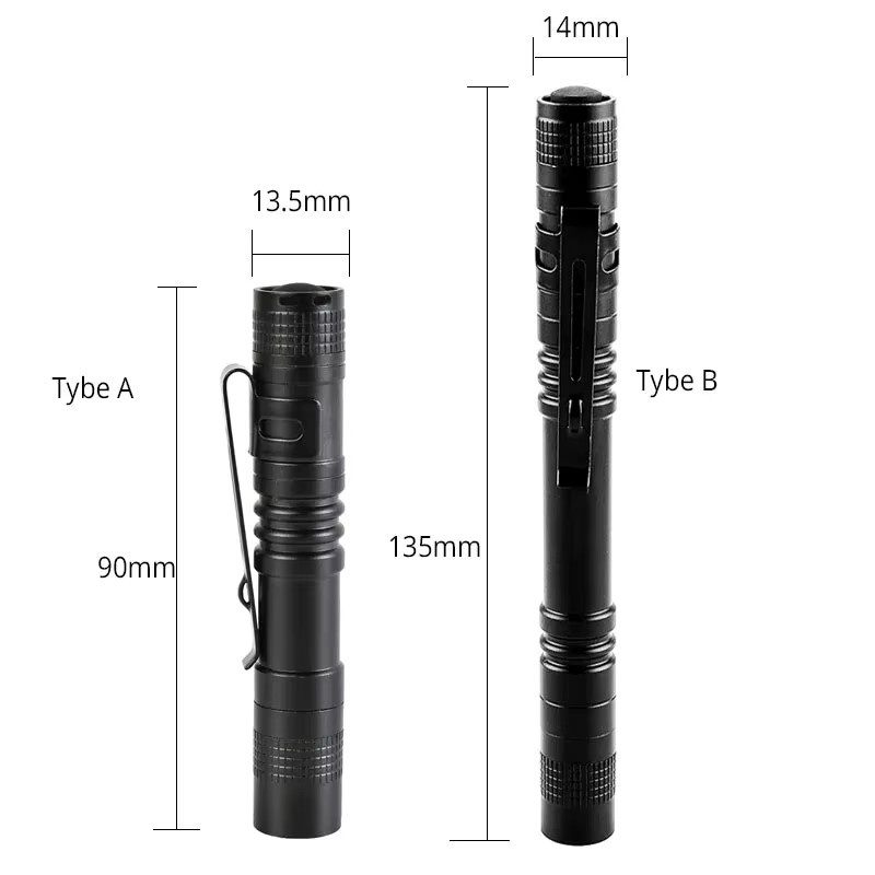 XIWANGFIRE Mini-LED-Taschenlampe in Schwarz, tragbare Taschenstiftleuchte mit 1000 Lumen, wasserdichte Metall-Taschenlampe für medizinische Notfälle und Outdoor-Einsätze, betrieben mit AAA-Batterie - Bild 4