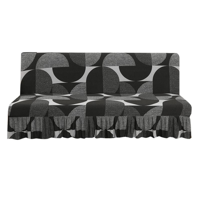 Dehnbarer ärmelloser Futonbezug mit Schürze von Yiran bag, bedruckter Klappsofa-Bezug aus Polyester, waschbar und rutschfest, Breite: 120 cm bis 150 cm - Bild 1