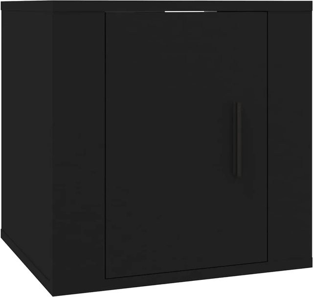 vidaXL TV-Wandschrank Schwarz mit Medienfächern, B/H/T: 40 x 40 x 34,5 cm - Bild 1