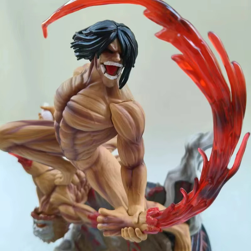 Bandai Attack On Titan Eren Yeager Actionfigur aus PVC, Anime-Statue in Kampfform, Höhe: 22 cm - Bild 4